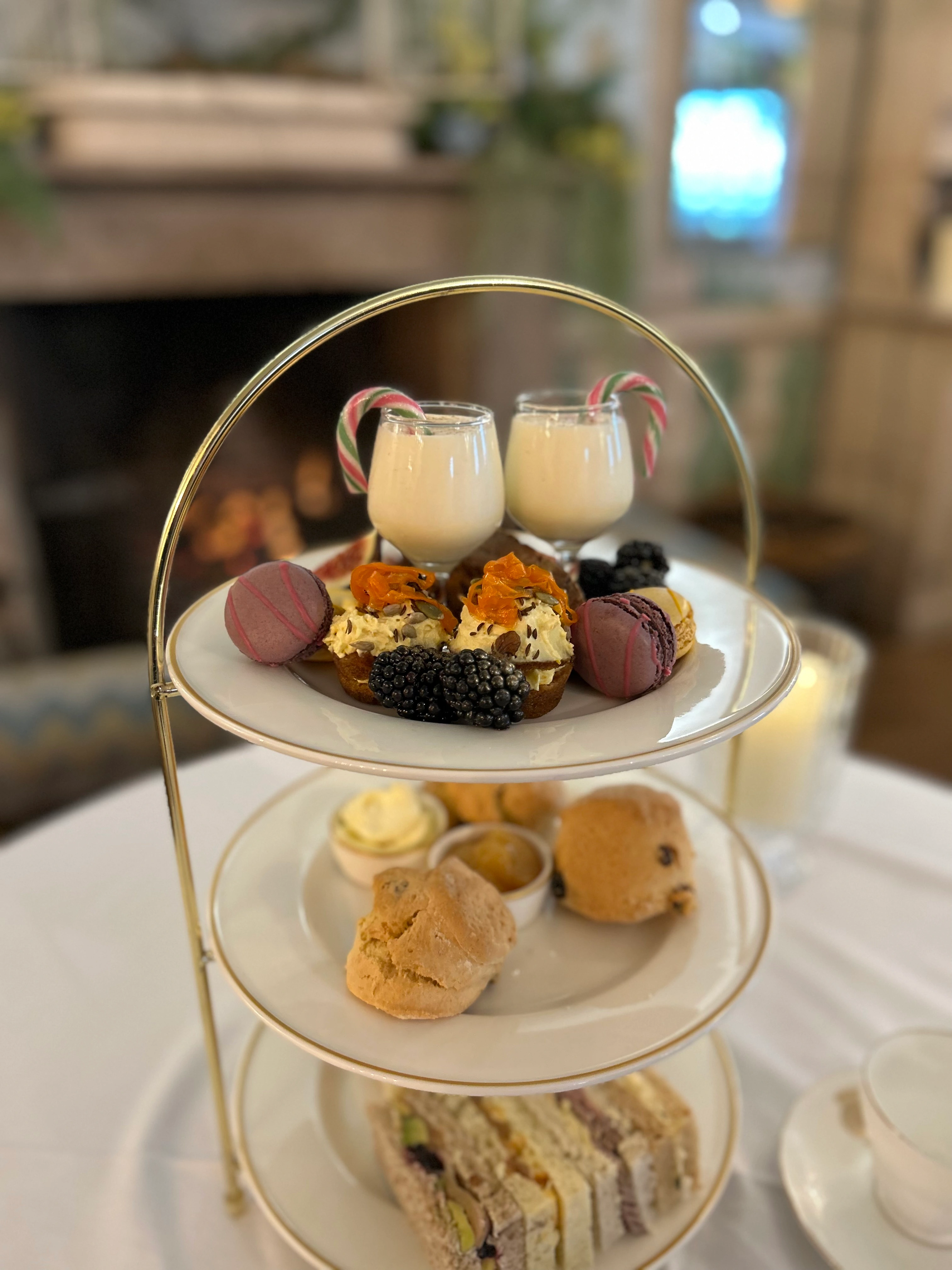 Festive Christmas afternoon tea with patisserie and fine teas at Belvoir Castle Aviary Tearoom