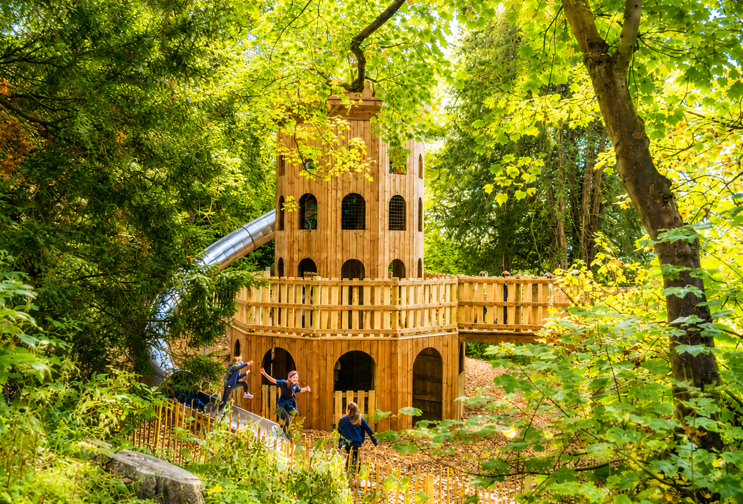 Adventure playground tower at Belvoir Castle — Belvoir Summer Safari 2026
